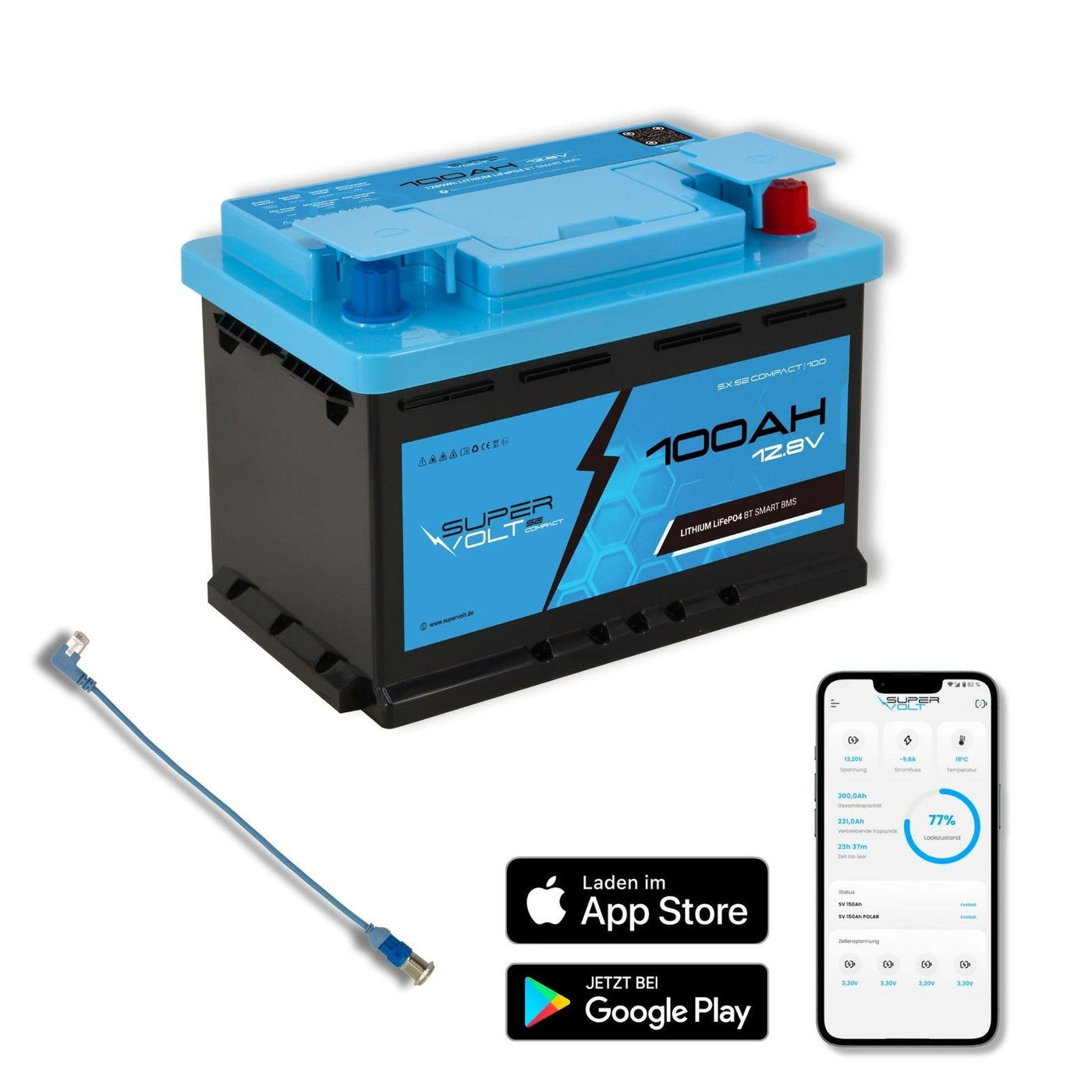 Supervolt SE Compact 100 Ah LiFePO4 Bordbatterie