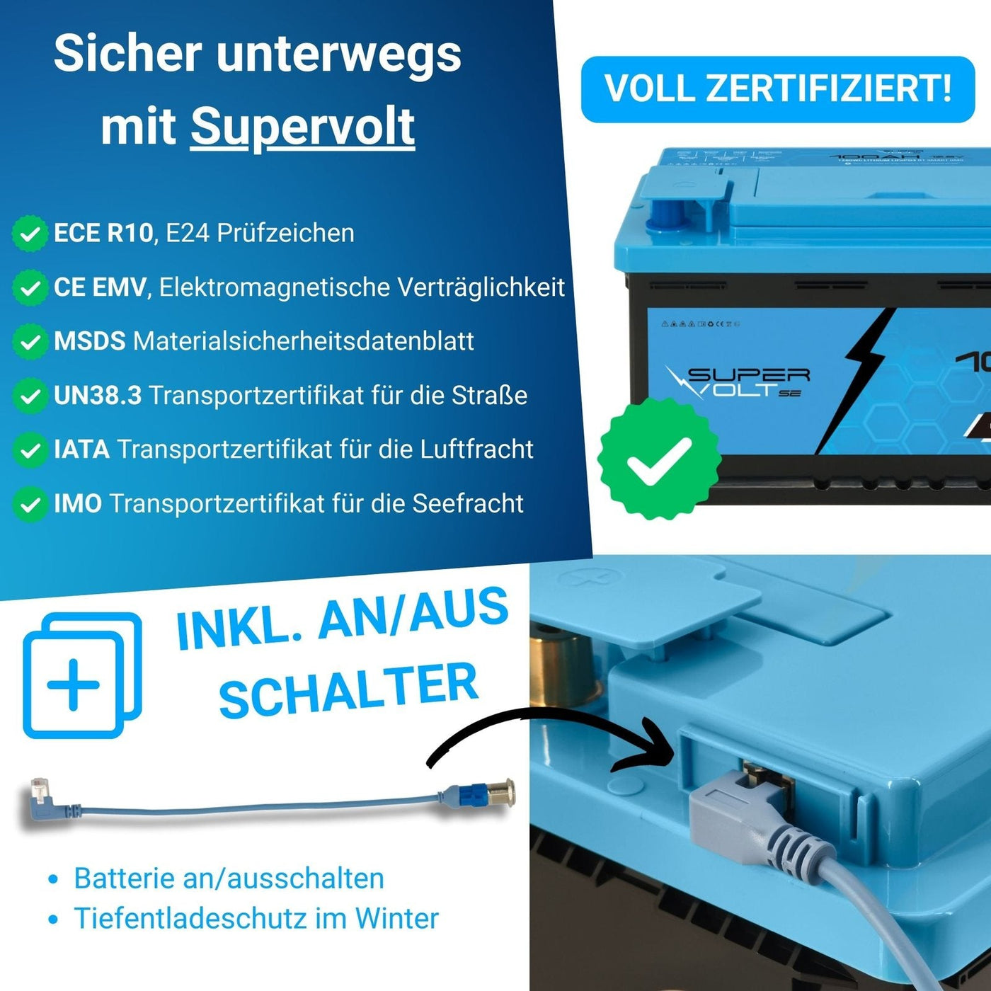 Supervolt SE Compact 100 Ah – Anschlüsse