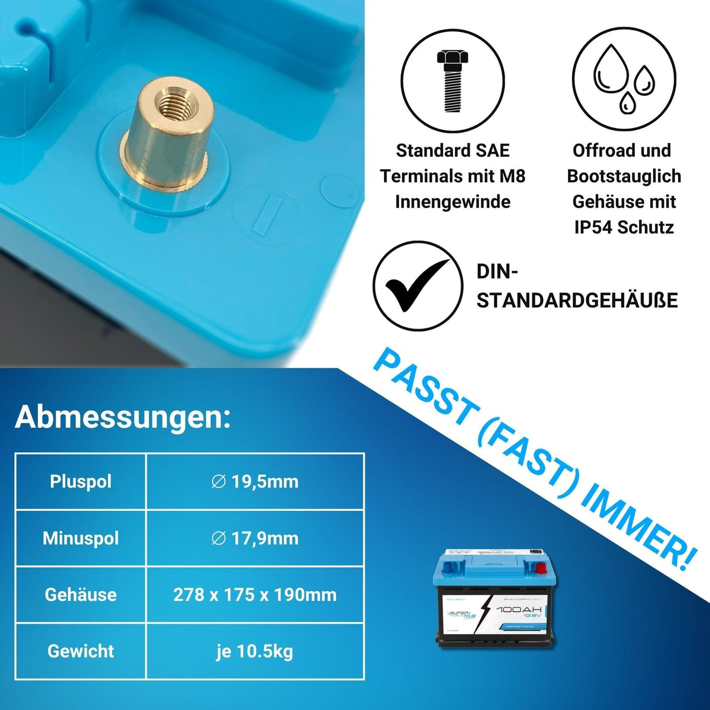 Supervolt Polar Compact 200 Ah Set – DIN-Gehäuse