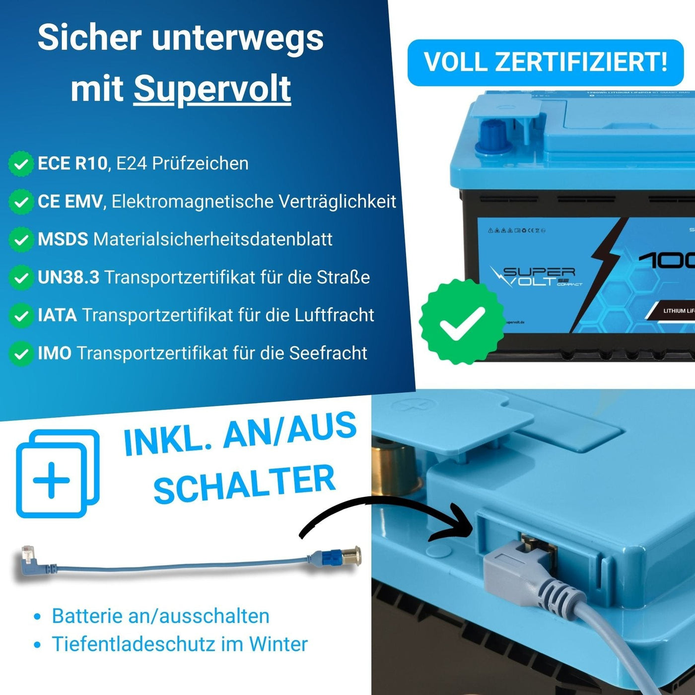 Supervolt SE Compact 200 Ah Set – wichtigste Funktionen